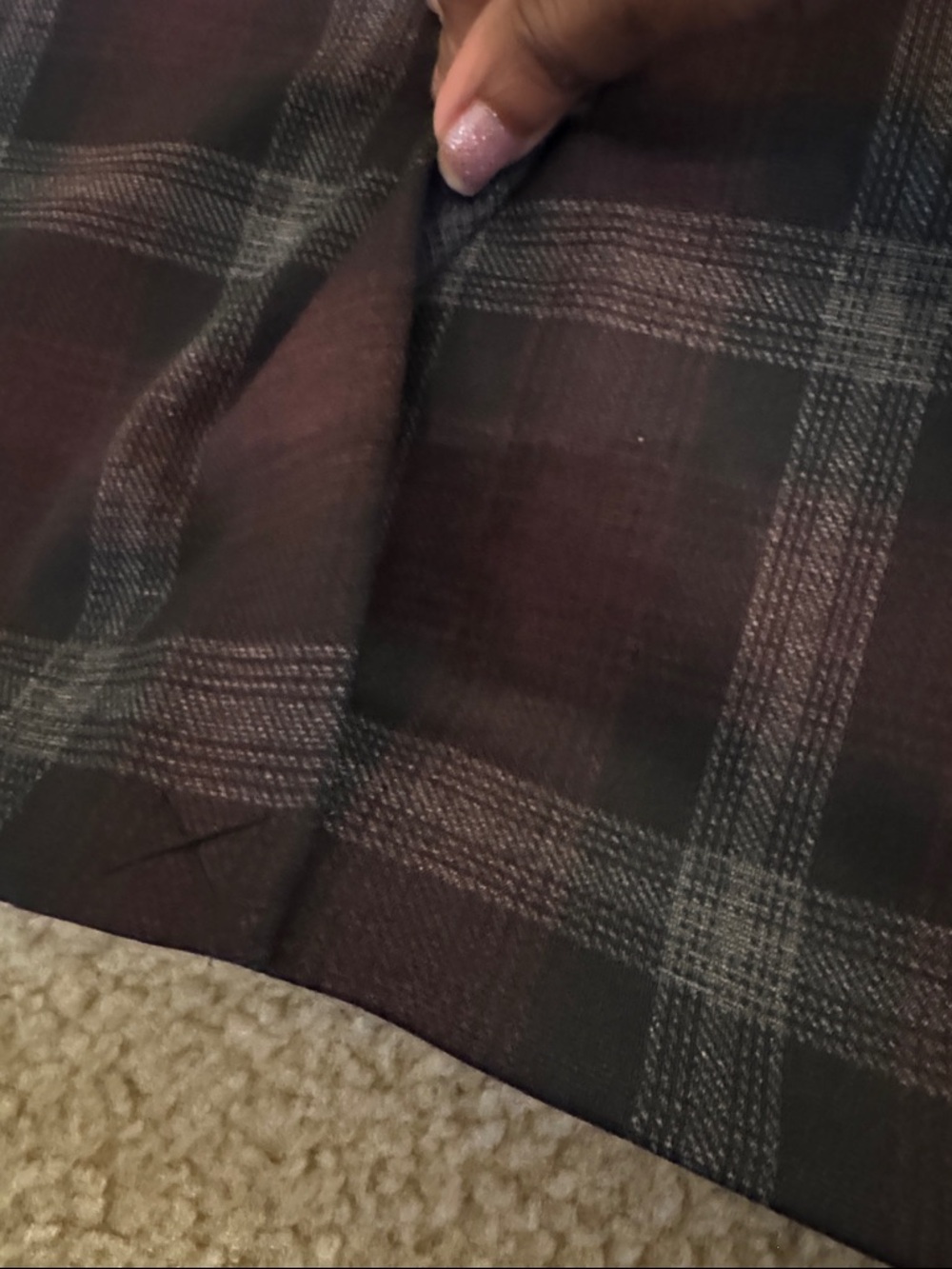 Lane Bryant Burgundy and Gray Plaid Mini Skirt - Picture 5 of 6